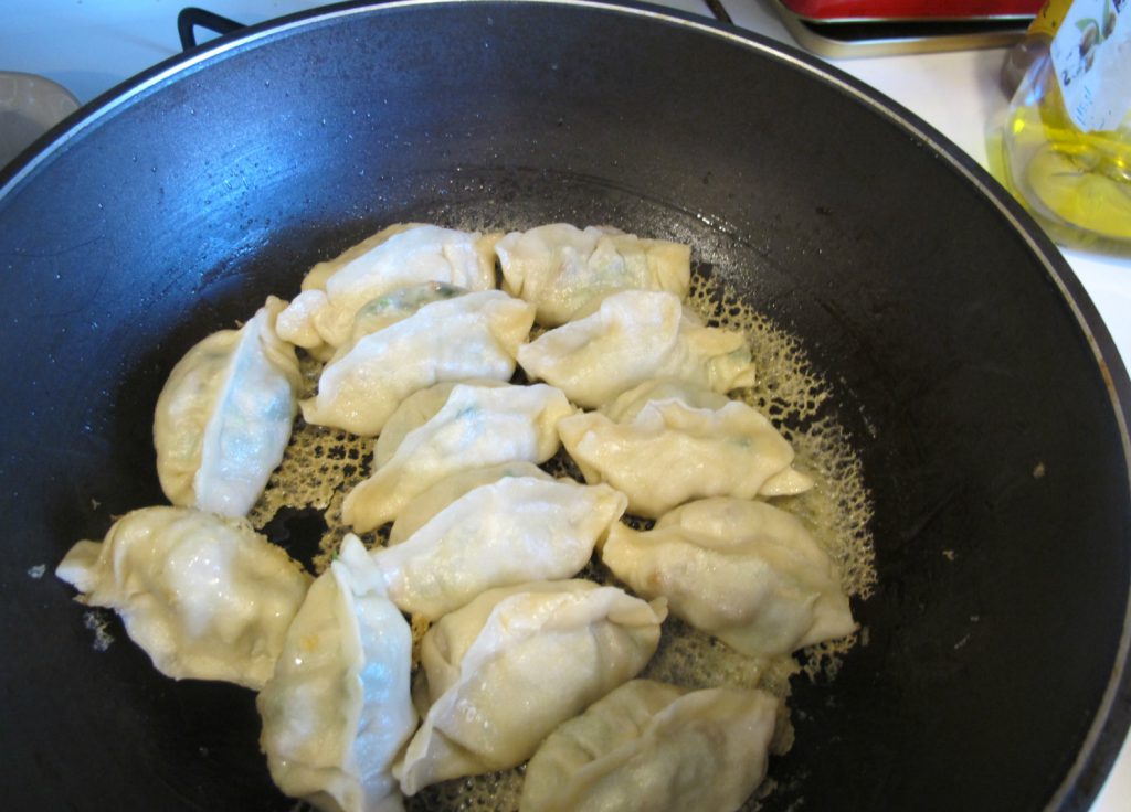 frying dumplings