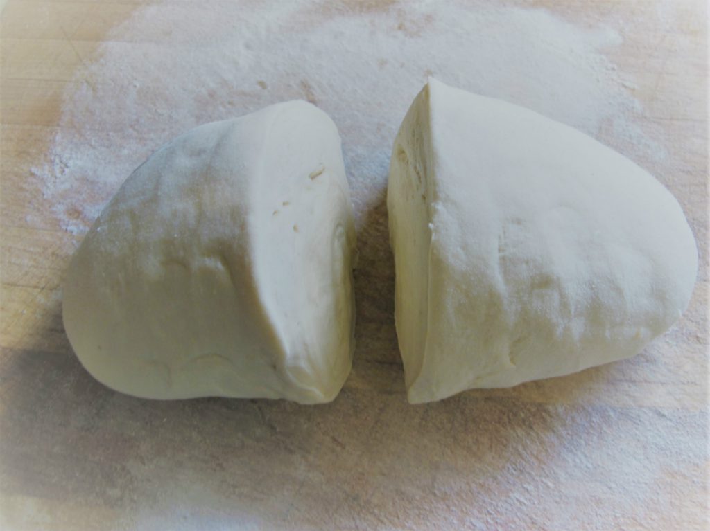 cut the dough to two parts