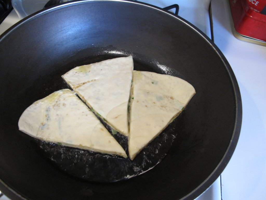 scallion sesame pancakes in cooking