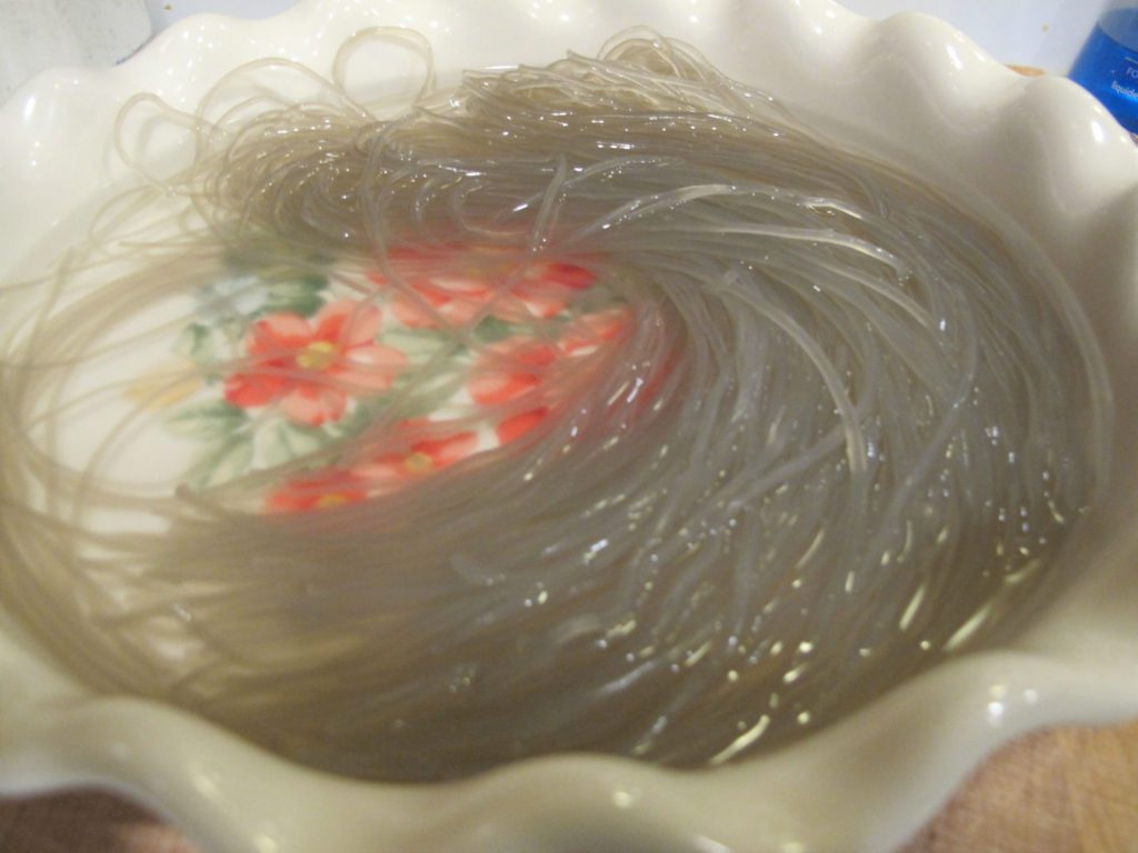 sweet potato noodles in water