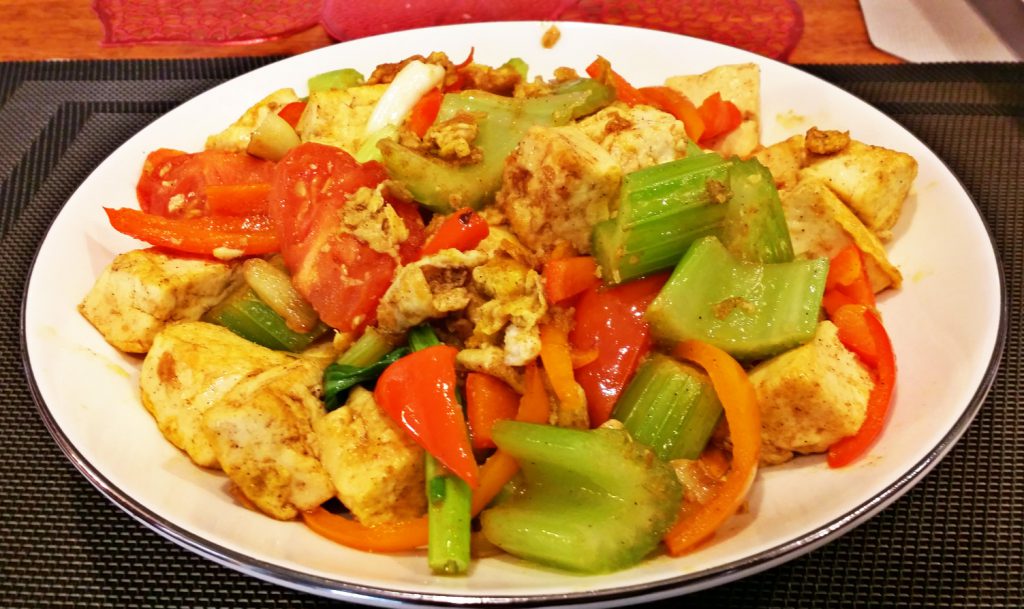 egg tofu veggie plate