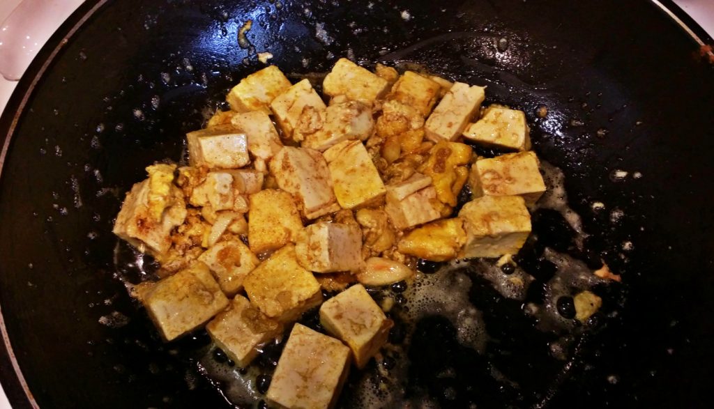 frying egg tofu
